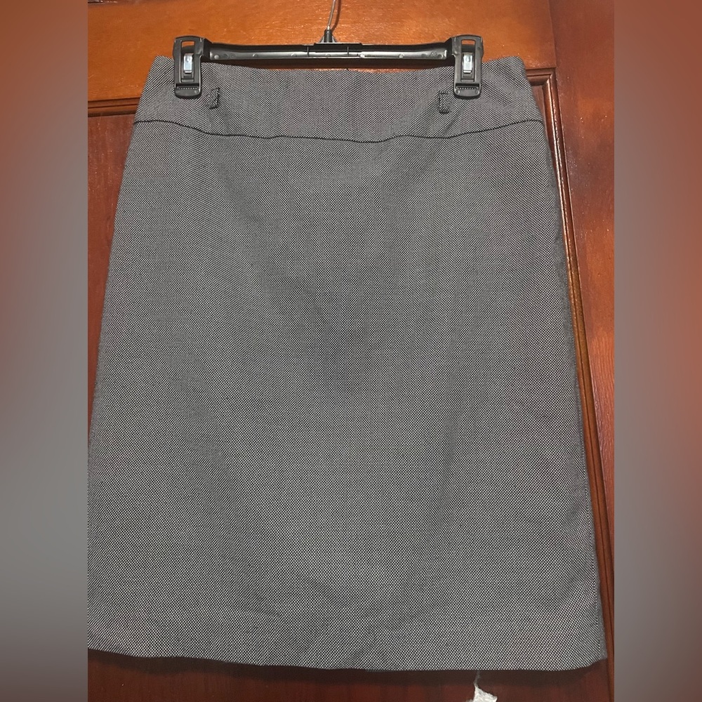 Liz Claiborne Career Collection Gray Micro Check Lined Pencil Skirt